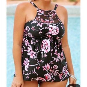 2 piece tankini style swimsuit